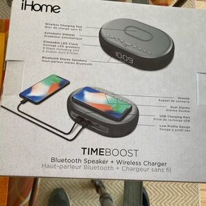 Ihome time boost clock speaker and charger NEW in box!!!